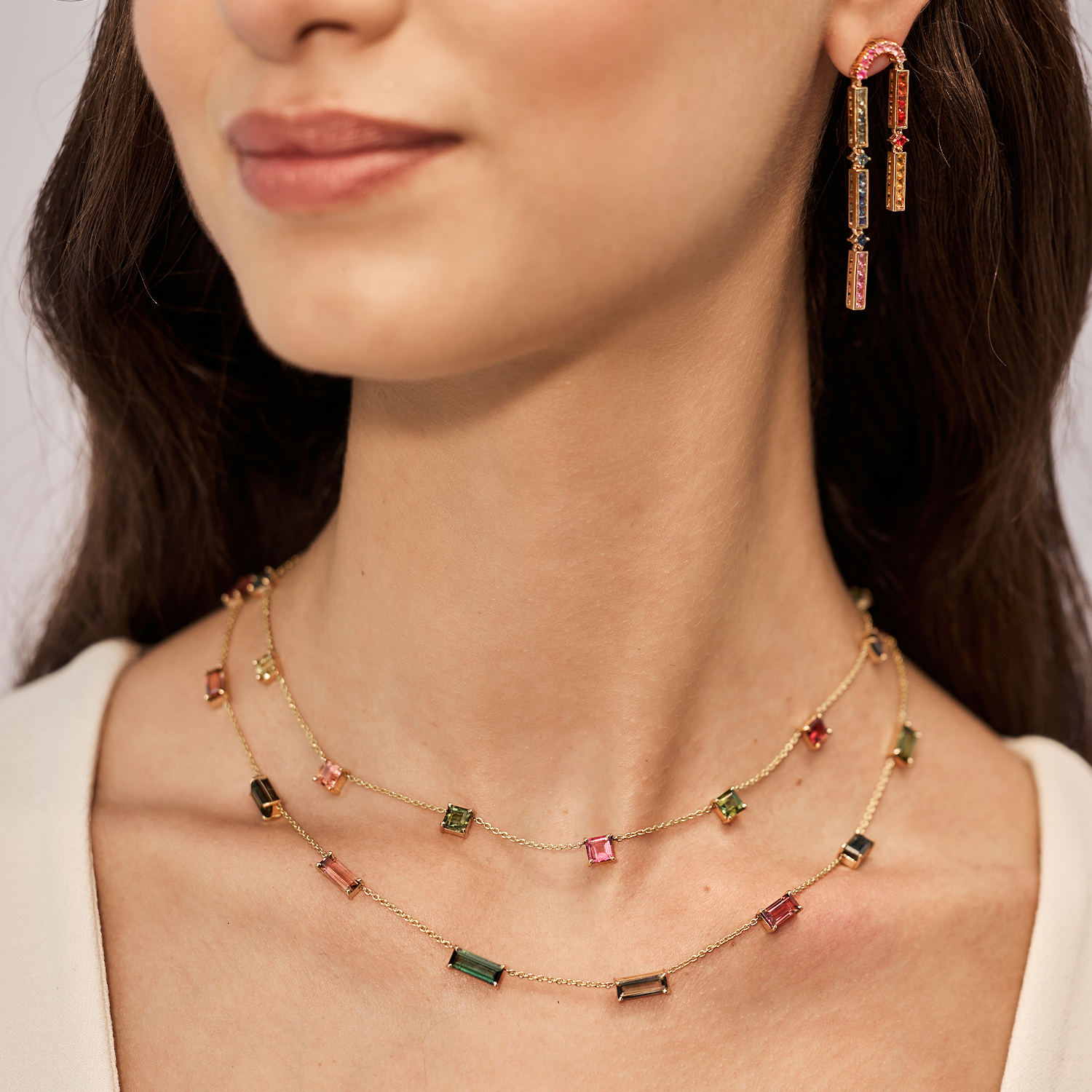 One-of-a-Kind Tourmaline Necklace (Emerald-cut)