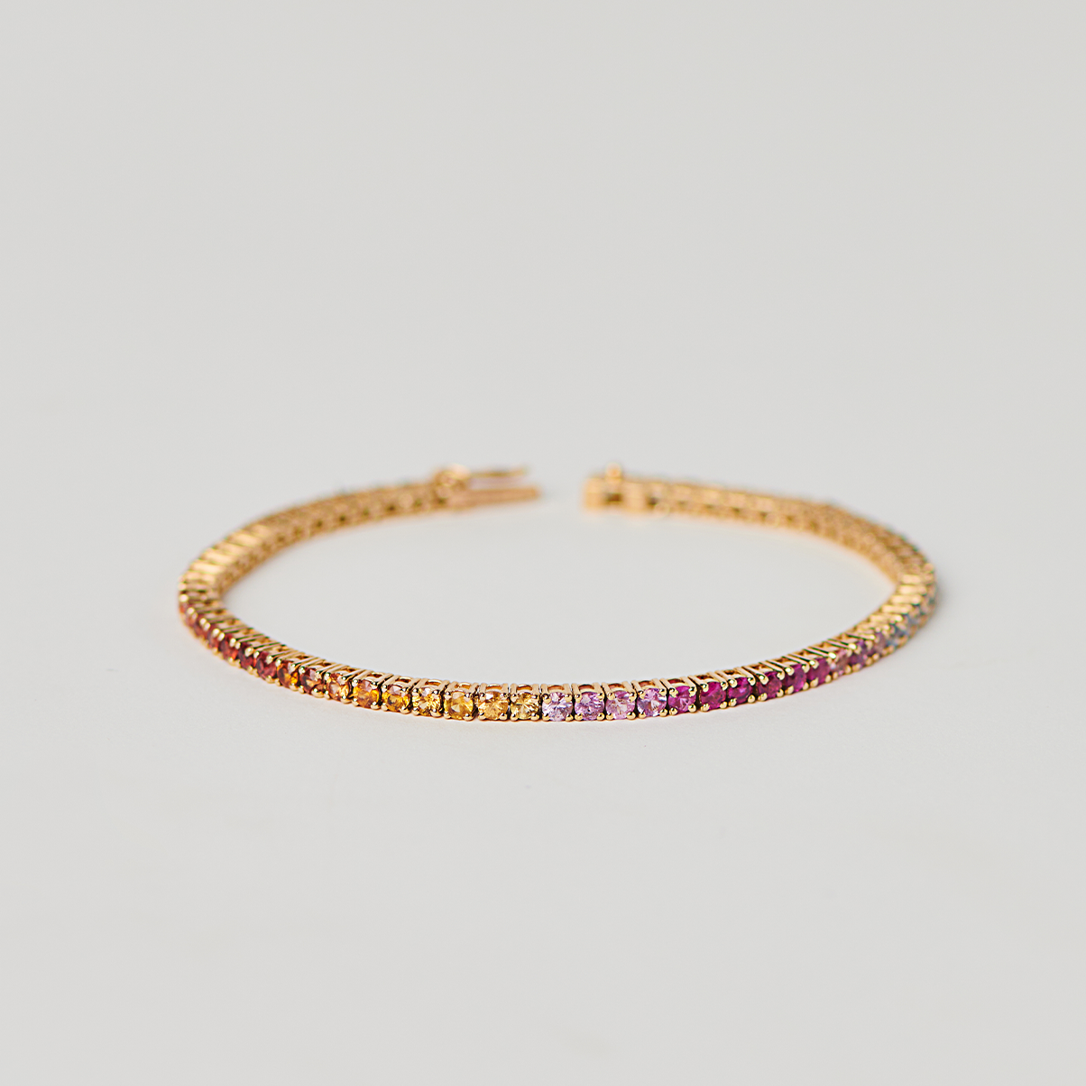 Rainbow Bracelet with Round Sapphires