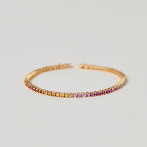 Rainbow Bracelet with Round Sapphires