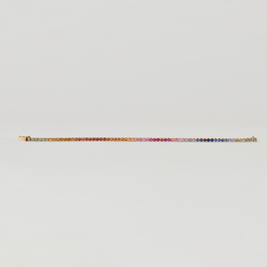 Rainbow Bracelet with Round Sapphires