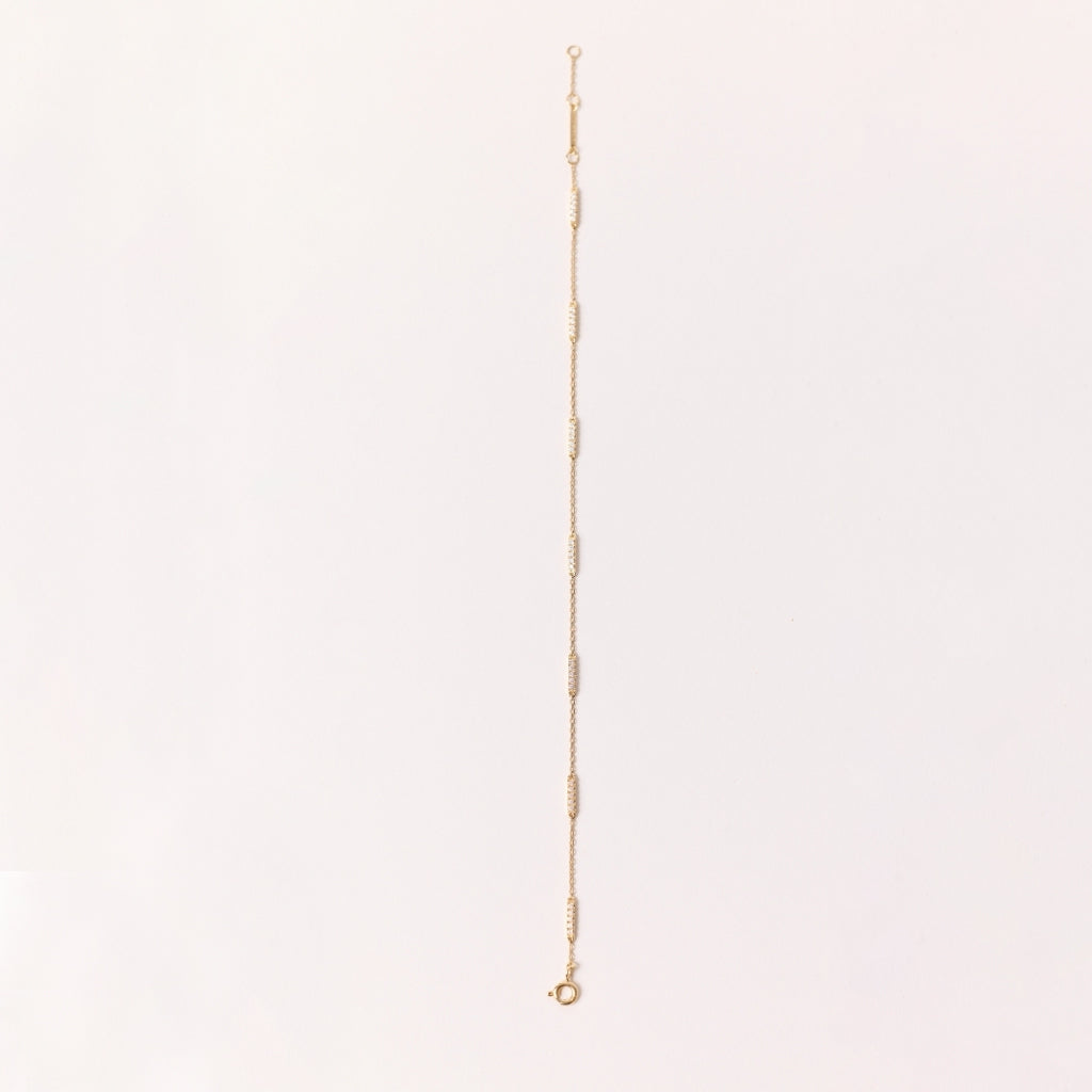 Mini Diamond Bar Anklet