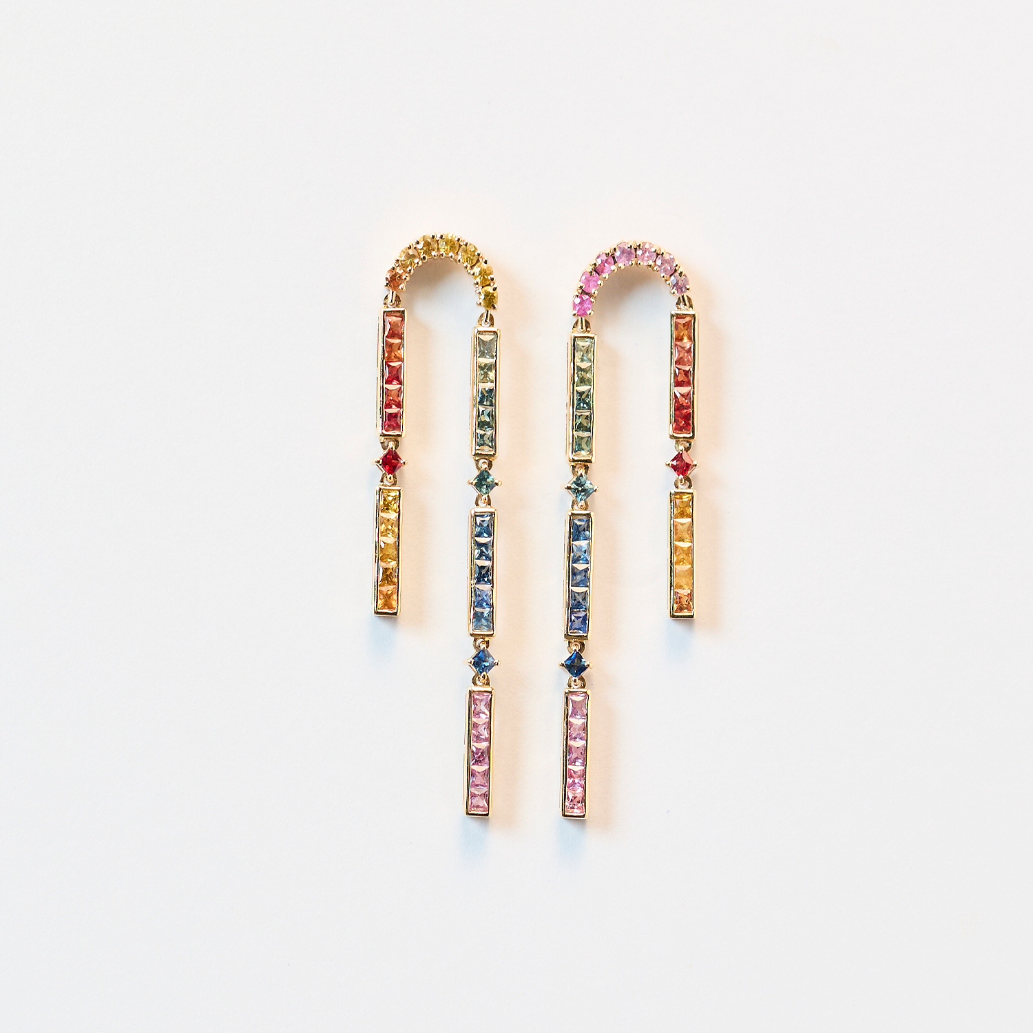 Somewhere Over the Rainbow Earrings With Sapphires