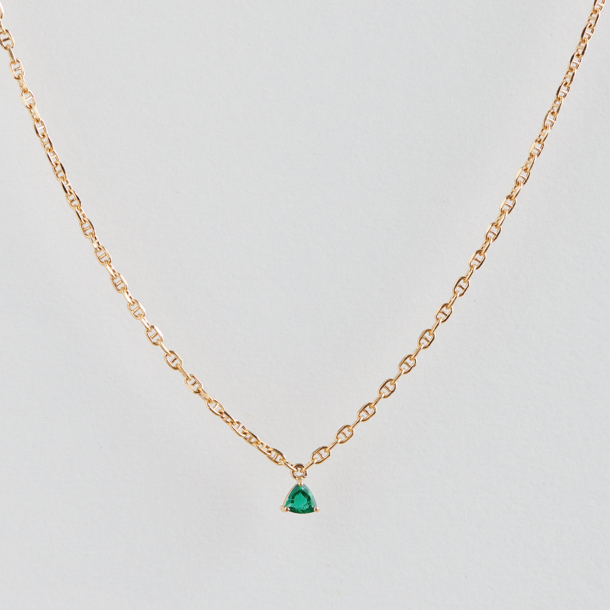 Solitary Emerald Necklace