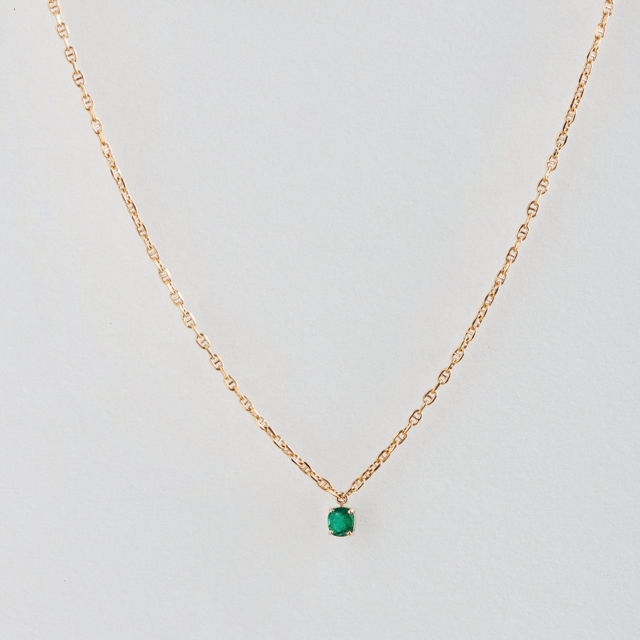 Solitary Emerald Necklace