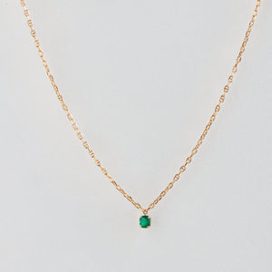 Solitary Emerald Necklace