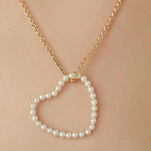 All-Heart Loop in Pearls on Chain