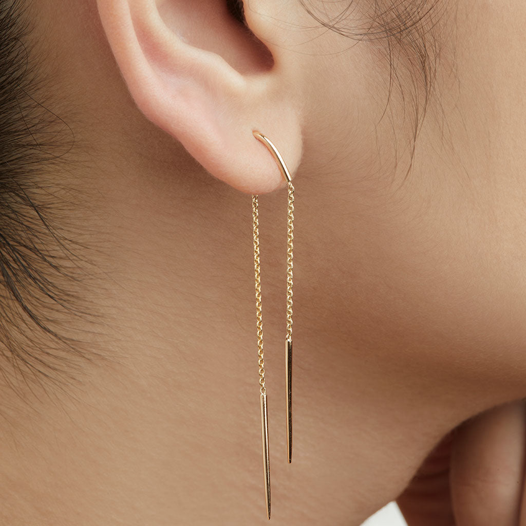 Double Stick and Chain Earrings - Main Image
