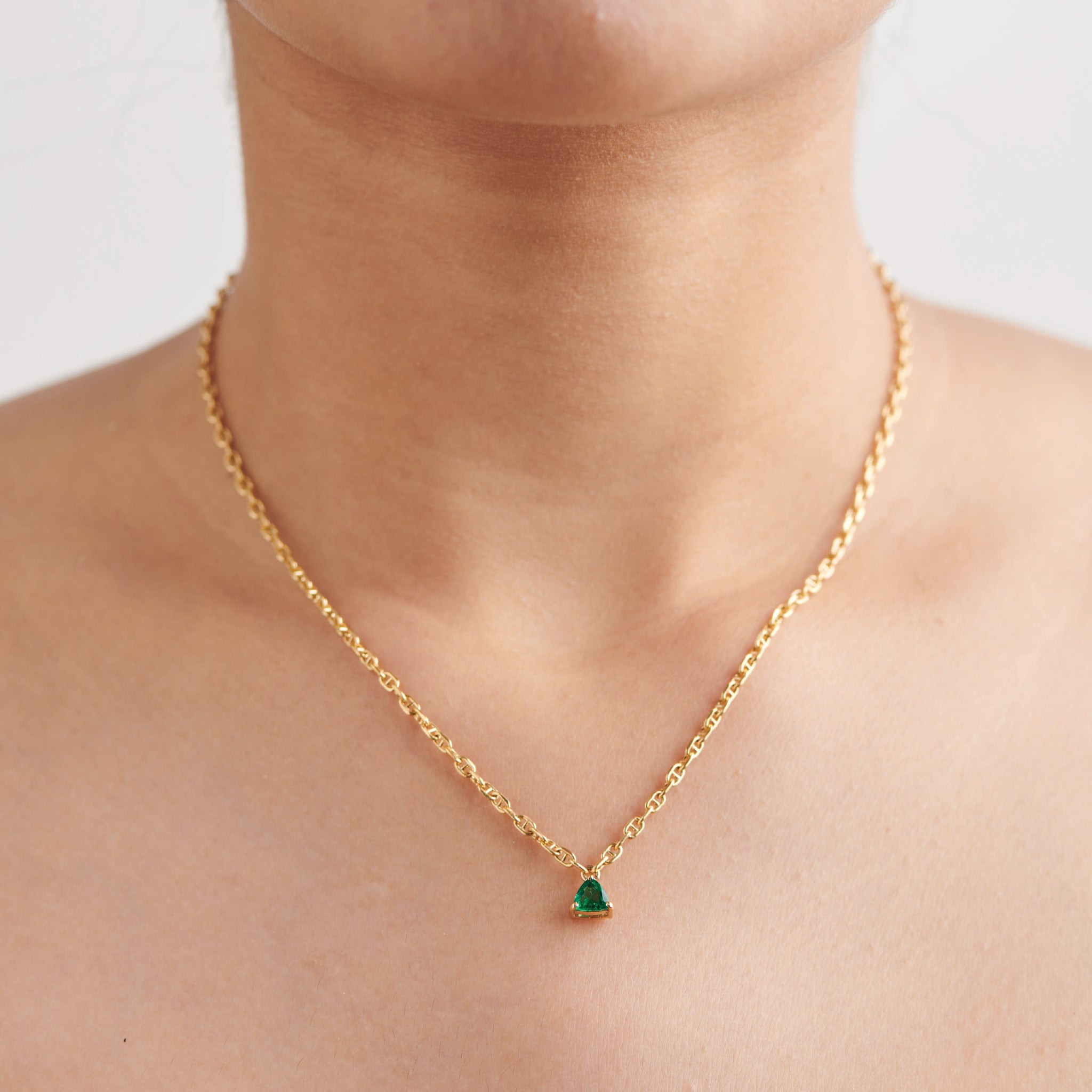 Solitary Emerald Necklace